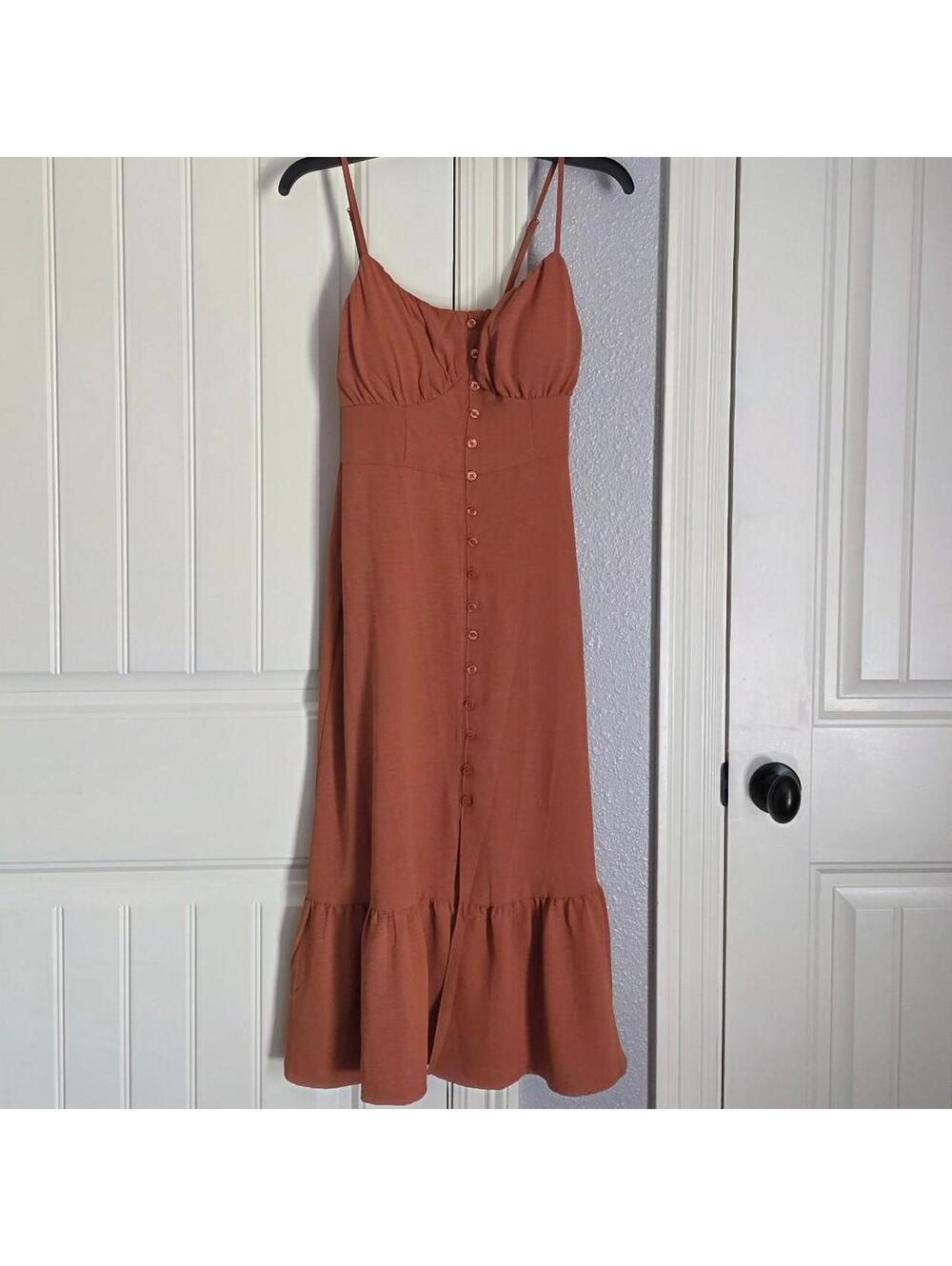 No Boundaries Women's Orange and Brown Dress